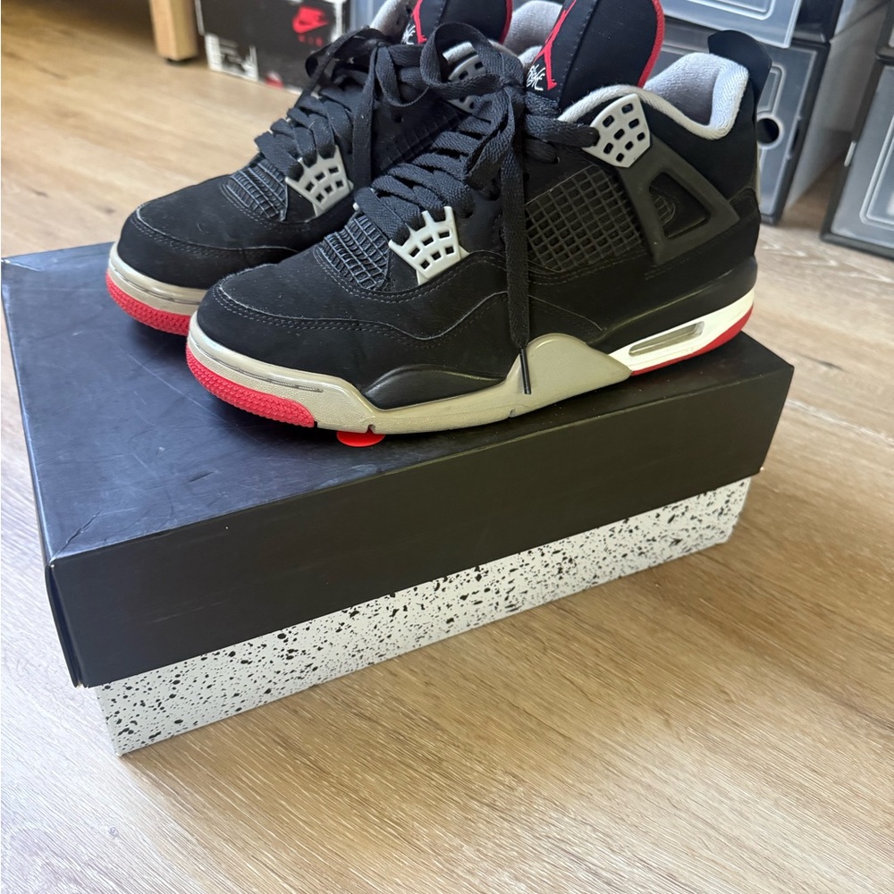 Jordan Black and Red Classic Basketball Sneakers